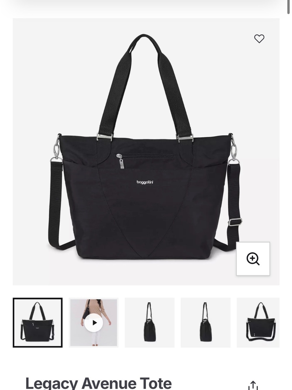 Baggallini Legacy Avenue Tote - Black